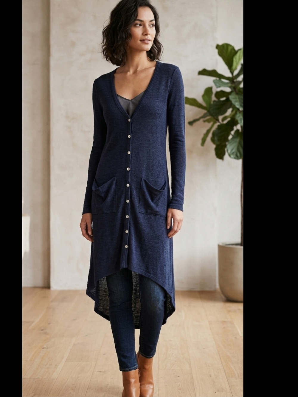 Free People FP Beach Long Blue Sweater Dress  Women's Size SP